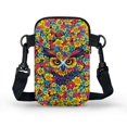 thumbnail image 2 of FUIALDOLG Casual Crossbody Bag for Daily Use Outdoor, Polyester Lightweight Cell Phone Purse, Floral Owl Art Pattern, 2 of 10
