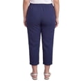 thumbnail image 4 of Turtle Bay New York Women's Elastic Waist Pull On Stretch Twill Capri with side pockets (Plus Sizes), 4 of 11