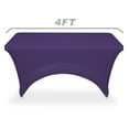 thumbnail image 2 of Lann's Linens 4' Fitted Spandex Tablecloth for 48" x 24" Rectangular Tables, Purple, 2 of 3