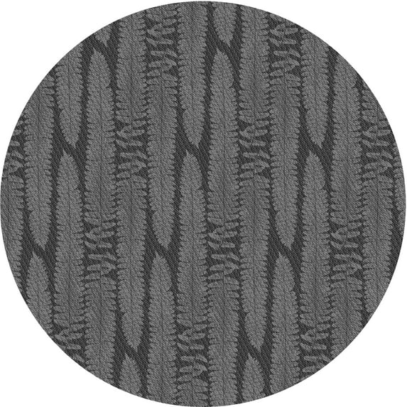Ahgly Company Indoor Round Patterned Platinum Gray Area Rugs, 3' Round
