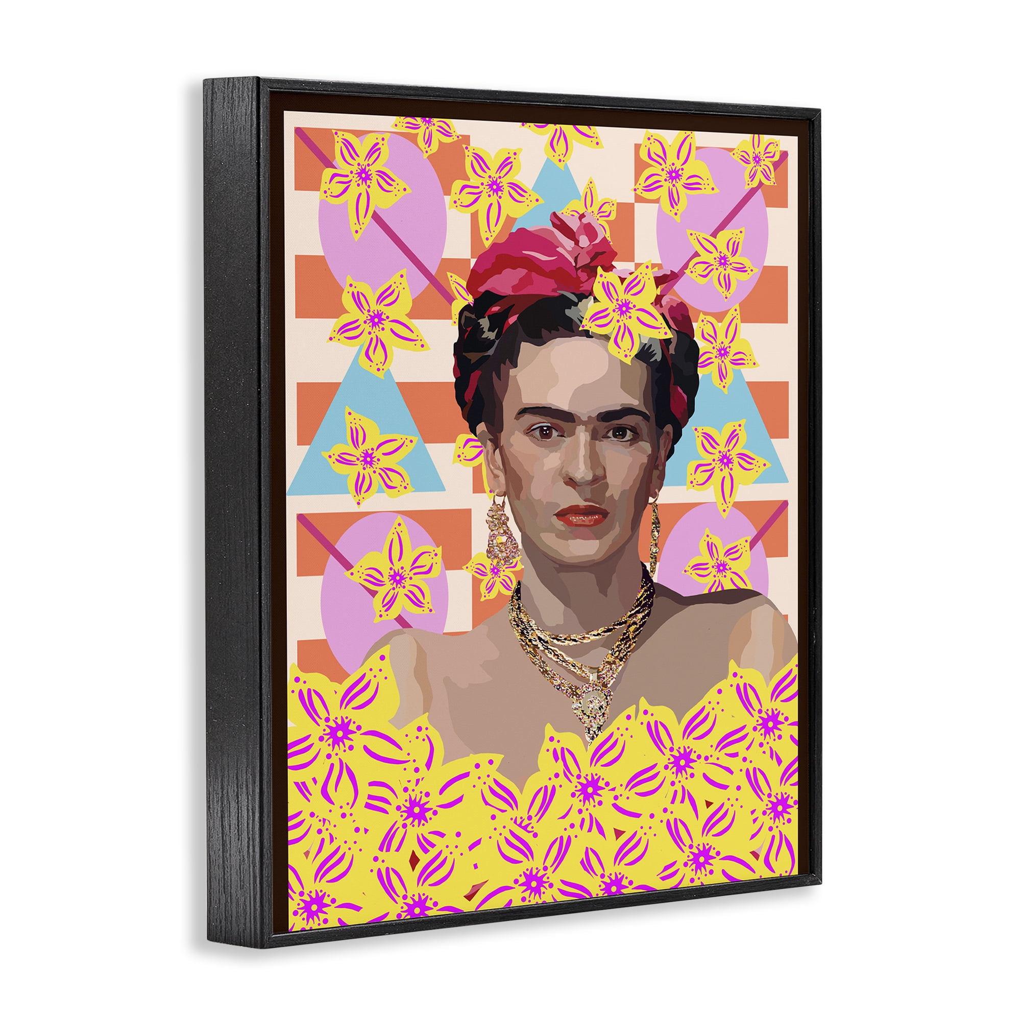 Frida's Floral Journey Black Framed Giclee Art, design by Lynnda Rakos