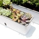 thumbnail image 4 of Maceta rectangular con autorriego y sistema de absorción automática de agua con indicador visible para jardinería interior y exterior (blanca), 4 of 6