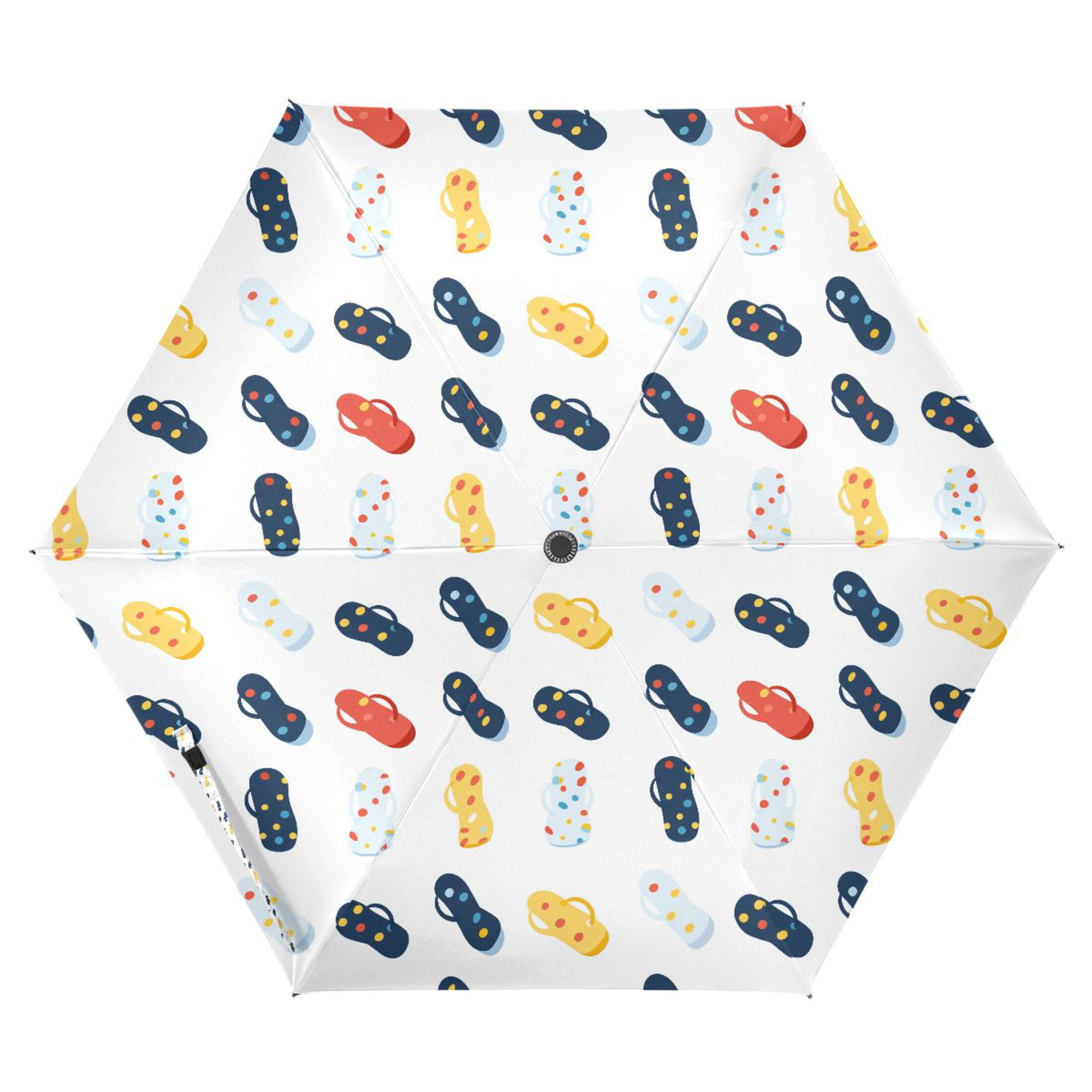 Flip Flop with Dots Compact Sun Umbrella Windproof Travel Umbrellas for Rain Strong Portable UV Protection