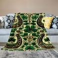 thumbnail image 2 of COMIO St Patricks Day Throw Blanket Soft Shamrocks Clover Irish Blanket and Throws Fluffy Comfy Cozy Saints Throw Blanket for Bed Sofa Couch Saint Patricks Day Things Decor House Ornament, 2 of 6