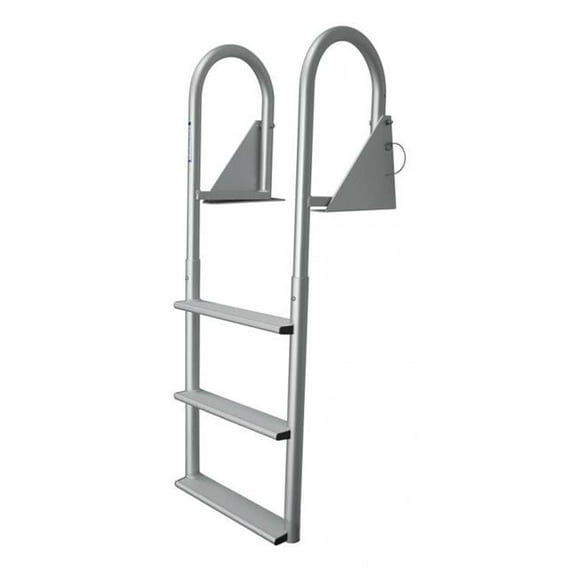 JIF MARINE DJW4-W 4-Wide Step Hinged Dock Ladder - Anodized Aluminum