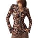 thumbnail image 1 of Camisas Abotonadas para Mujer, Estilo Boho, con Cuello en V, Larga, Fruncidas, de , Ajustadas, con Estampado Floral de Color XXL, 1 of 9