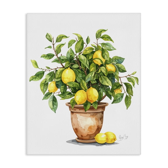 Stupell Industries Tropical Potted Lemon Tree Canvas Art, 16 x 20, by Shelly Craig