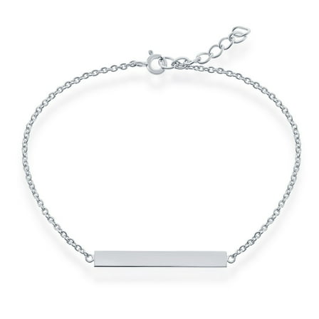 TheJewelryHut Designer Sterling Silver Bar ID Bracelet