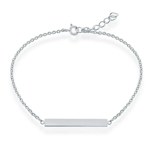 TheJewelryHut Designer Sterling Silver Bar ID Bracelet