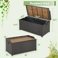 thumbnail image 2 of Gymax Patio Wicker Bench Deck Box w/ Acacia Wooden Seat Storage Bench Poolside Garden, 2 of 10