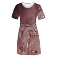 thumbnail image 3 of SMihono Robe Maxi Bohème d'Été pour Femmes Grande Taille Mode pour Femmes à Col Rond à Manches Courtes Robe Chandail Imprimée Robe de Plage Évasée, 3 of 4