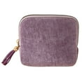 thumbnail image 2 of 1PC Velvet Travel Jewelry Organizer Bag with Zippered Pockets,Portable Storage Case for Rings Earrings,Compact Jewelry Roll for Women,Travel Pouch,Jewelry Organizer for Travel,Purple, 2 of 10
