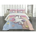 thumbnail image 5 of Ambesonne Feminine Quilted Bedspread Set 3 Pcs, Rainbow Music Notes, King Size, Yellow and Pink, 5 of 5