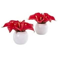 thumbnail image 1 of Nearly Natural 1998-S2-RD Arrangement Artificiel Calla Lily en Vase Blanc, Rouge - Ensemble de 2, 1 of 1