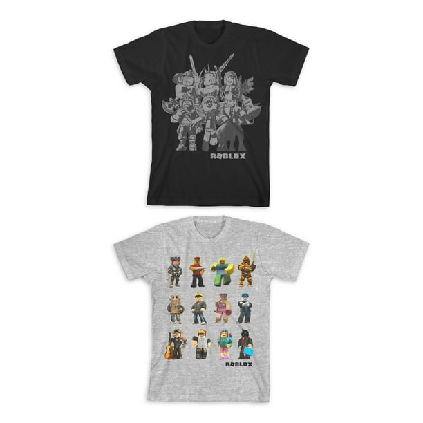 Roblox Roblox Boys Short Sleeve Graphic T Shirts 2 Pack Size 4 18 Walmart Com Walmart Com - roblox grey t shirt