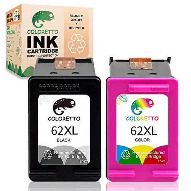 Cartucho de tinta para impresora COLORETTO remanufacturado HP 62XL