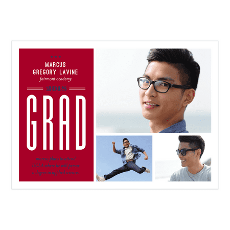 Sailboat Announcement - Personalized Graduation Announcement - Grad Spirit - 5 x 7 Flat