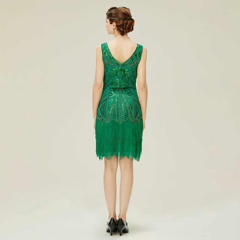 green emerald velvet dress Amazon.com: BABEYOND 1920s Dresses for Women main image 1