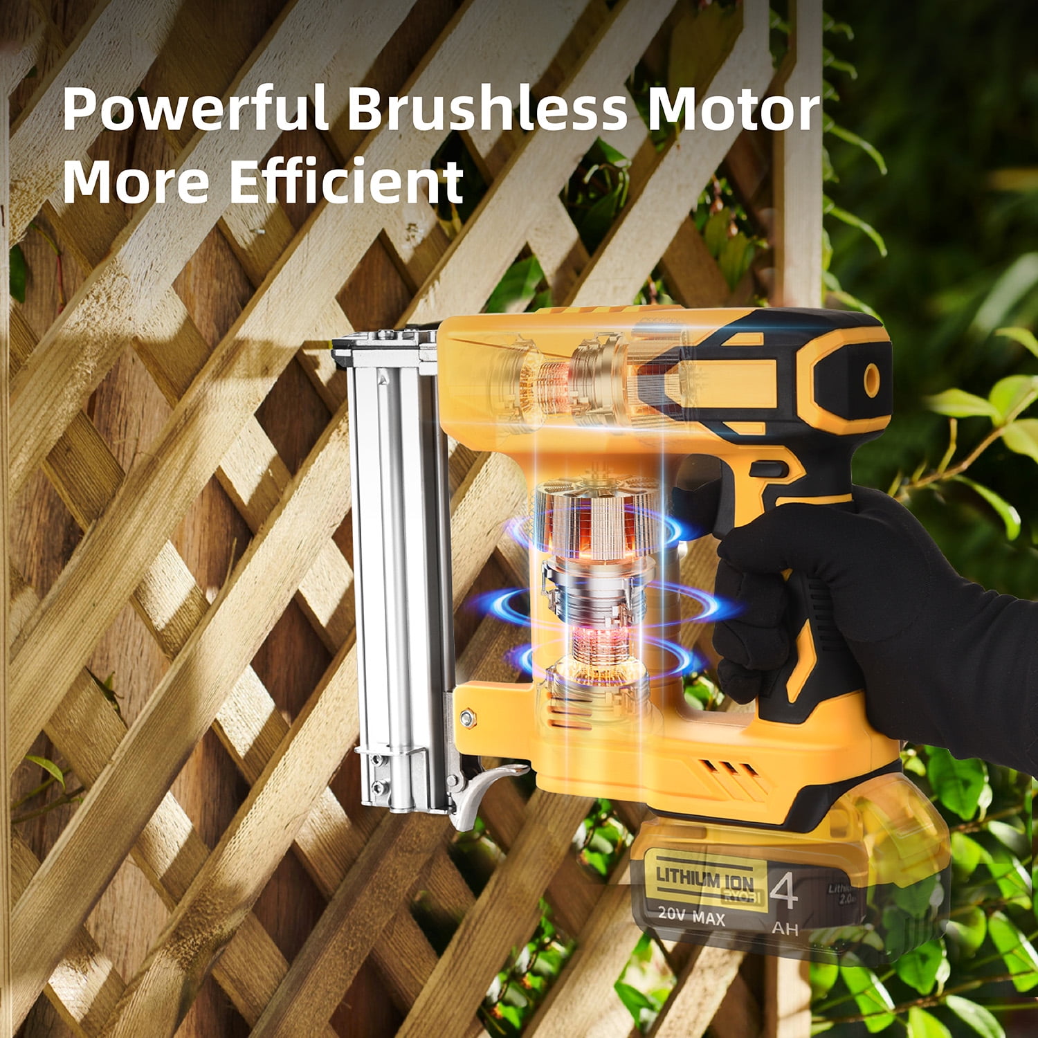 18 Gauge Brad Nailer Compatible with Dewalt 20V MAX Battery(NO Battery), Narrow Crown Stapler, 2 in 1 Cordless Nail Gun with 1000 Nails and 1000 Staples for Home Improvement, DIY and Woodworking