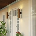thumbnail image 6 of VAXCEL Chiasso 20 in. H 2-Light Warm Brass Outdoor Wall Sconce made of Rust-Resistant Aluminum, Gold Metal Shade, Up-Down Wall Wash, LED Compatible, Use for Exterior Porch Patio Front Door or Garage, 6 of 10