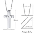 thumbnail image 2 of WWJD Cross Necklace Medium Cross Pendant What Would Jesus Do Necklaces Stainless Steel Christian Crucifix Catholic Religious Jewelry for Unisex for Baptism Gift, 2 of 5