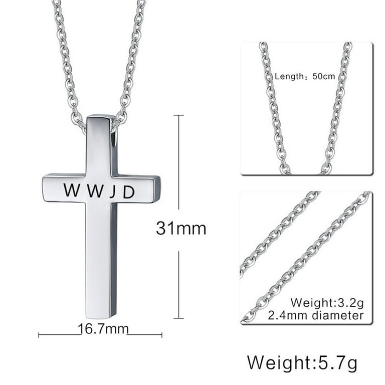 WWJD Cross Necklace Medium Cross Pendant What Would Jesus Do
