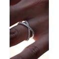 thumbnail image 3 of ORLOV DIAMONDS 1.00ct Moissanite Criss Cross Anniversary Band Ring 14K White Gold Plated, 3 of 4