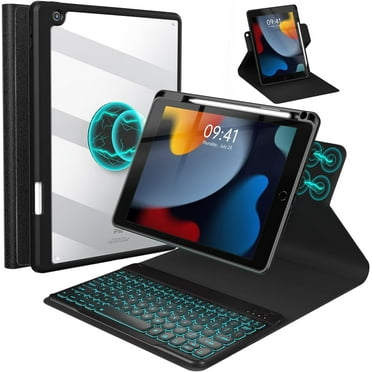 iPad 9th/8th/7th Generation Case with Keyboard 10.2 Inch,360° Rotatable Magnetic Keyboard Case with Pencil Holder