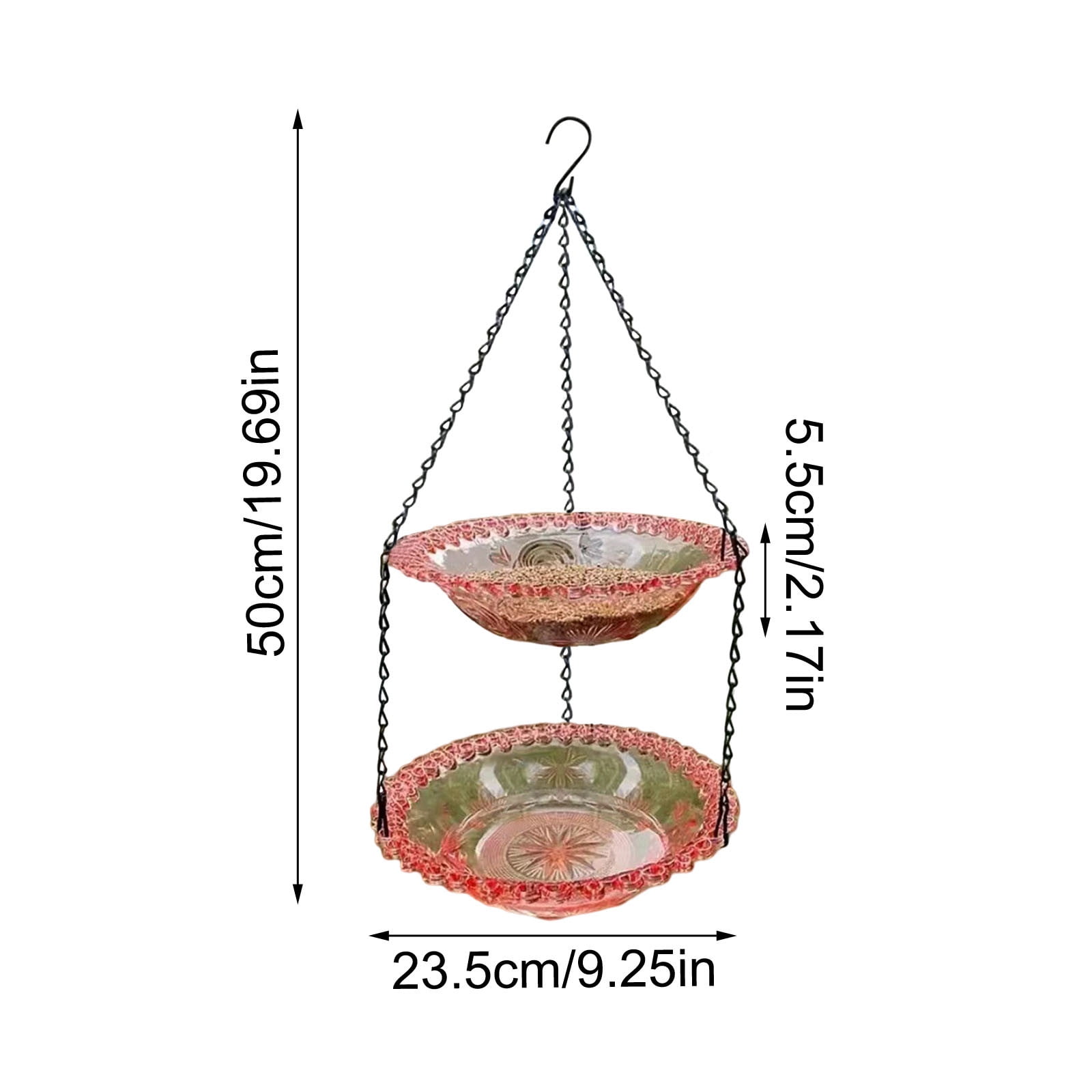 Outdoor Bird Feeder | Hanging Plastic Feeder for Balcony or Garden | Easy to Fill & Clean | Reusable Bird Bath & Food Feeder | Includes 1 Feeder