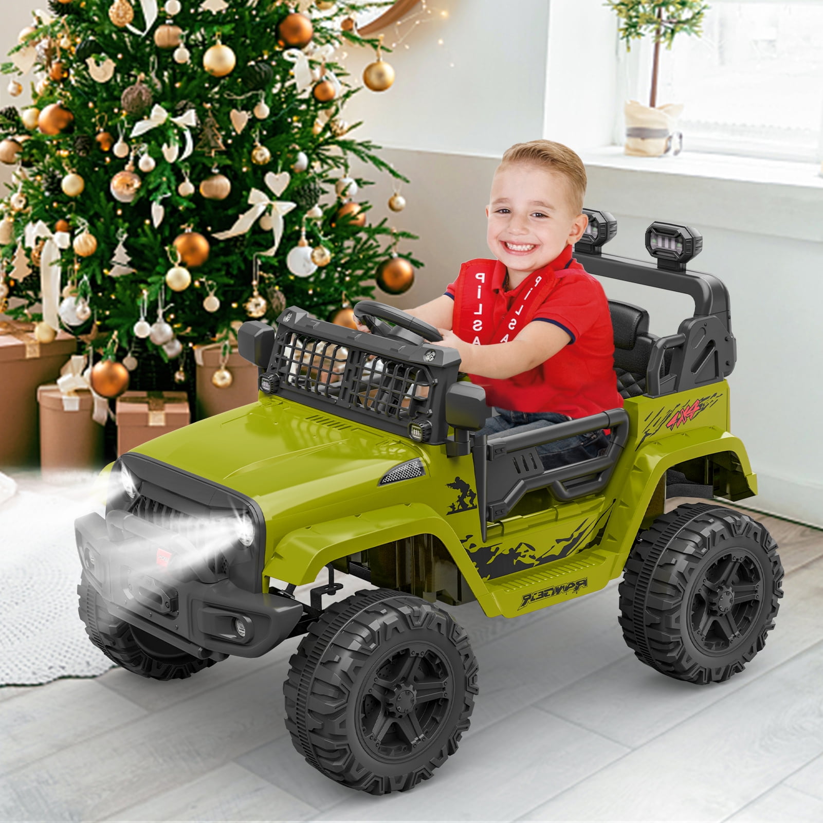 CazToi 12V Kids Ride On Truck Toddlers Battery Powered Electric Vehicle with Remote Control Ride On Toy Car for Boys Girls 3-8
