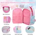 thumbnail image 4 of DAKIMOE School Backpack Starry Rainbow Bookbag Cute Large Capacity Backpack Multifunction Fashion Casual Laptop Travel Daypacks Kawaii Bag For Teens Students, Blue, 17 inch, 4 of 8