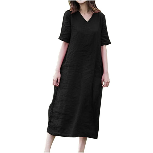 Long cotton casual dresses 2025