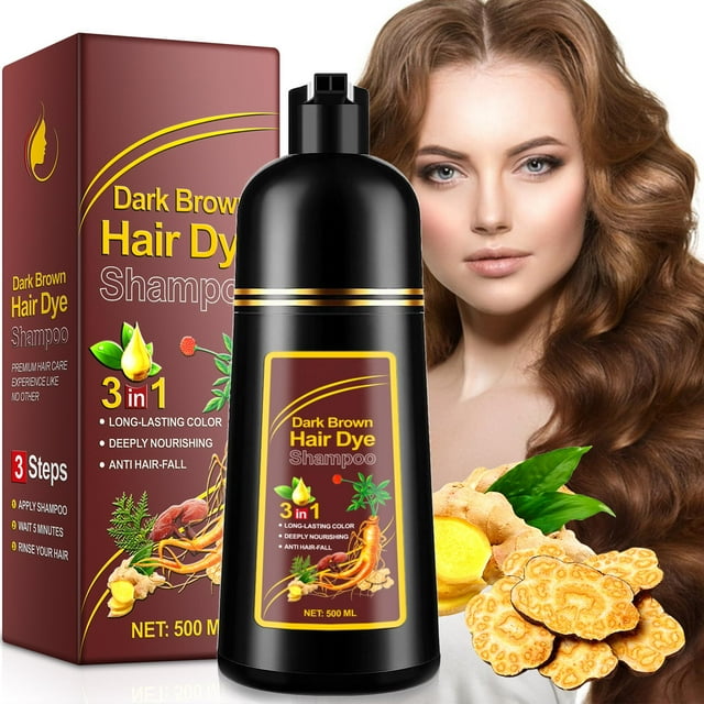 Champú para teñir el cabello Frovetani, tinte negro 3 en 1 para cabello gris