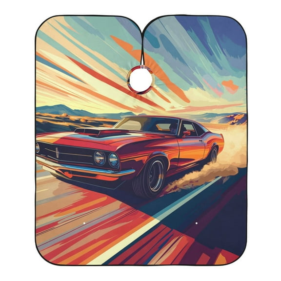 "Hair-Resistant" Barber Cape: Your Shield Against Stray Strands. American Muscle Car