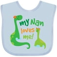 thumbnail image 3 of Inktastic My Nan Loves Me Grandson Dinosaur Boys Baby Bib, 3 of 4