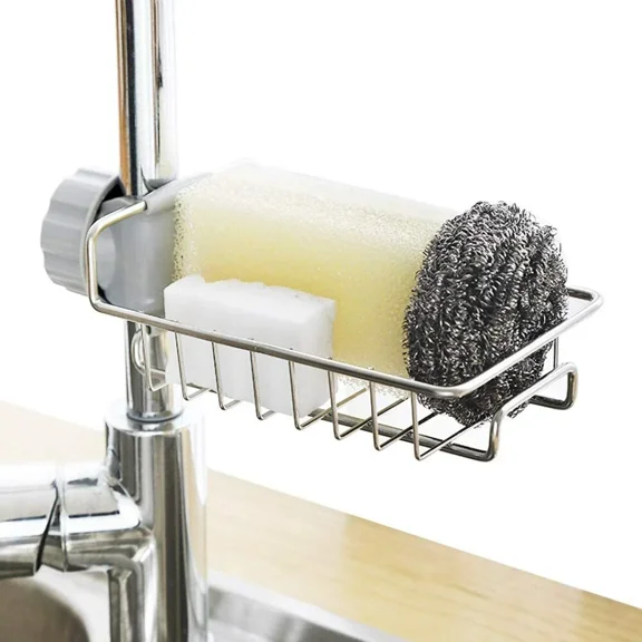 Lightsmax Kitchen Sponge Holder, Stainless Steel Faucet Hanging