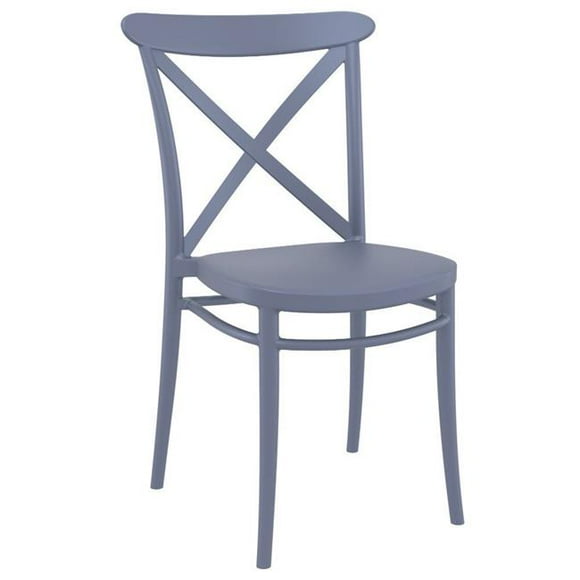 Siesta Exclusive ISP254-DGR Cross Resin Outdoor Chair Dark Gray - set of 2