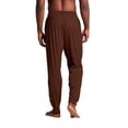 thumbnail image 2 of Mens Drawstring Pocket Jogger Pajama Pants Lightweight Lounge Sleep Pants with Tapered Leg Elastic Cuff Relaxed Fit Coffee 2XL, 2 of 5