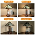 thumbnail image 6 of Tiffany Table Lamp 15X15X25 Inches Blue Wood Base Stained Glass Desk Lamp Decor for Living Room Bedroom Home Office, 6 of 7