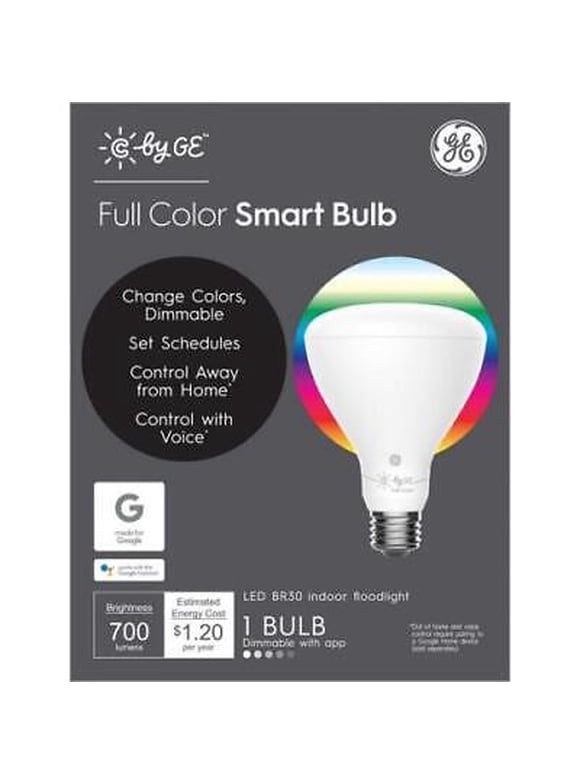 C by GE BR30 E26 (Medium) LED Smart Bulb Color Changing 65 Watt Equivalence 1 pk