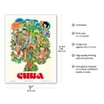 thumbnail image 2 of Cuba - Colorful Pictorial of Various Types of Cuban People - Vintage Travel Poster by Yanes Mayan c.1970s - Master Art Print (Unframed) 9in x 12in, 2 of 4