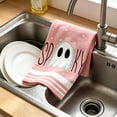 thumbnail image 4 of Hand Towel,Light-Pink Ghost Print Bow Accent Soft Absorbent Decorative Fabric for Bathroom Kitchen Home Decor 23.62x15.75 Inch, 4 of 8