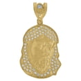 thumbnail image 3 of Auriga 10K Two-Tone Gold Cubic Zirconia Jesus Religious Charm Pendant for Men, 3 of 5