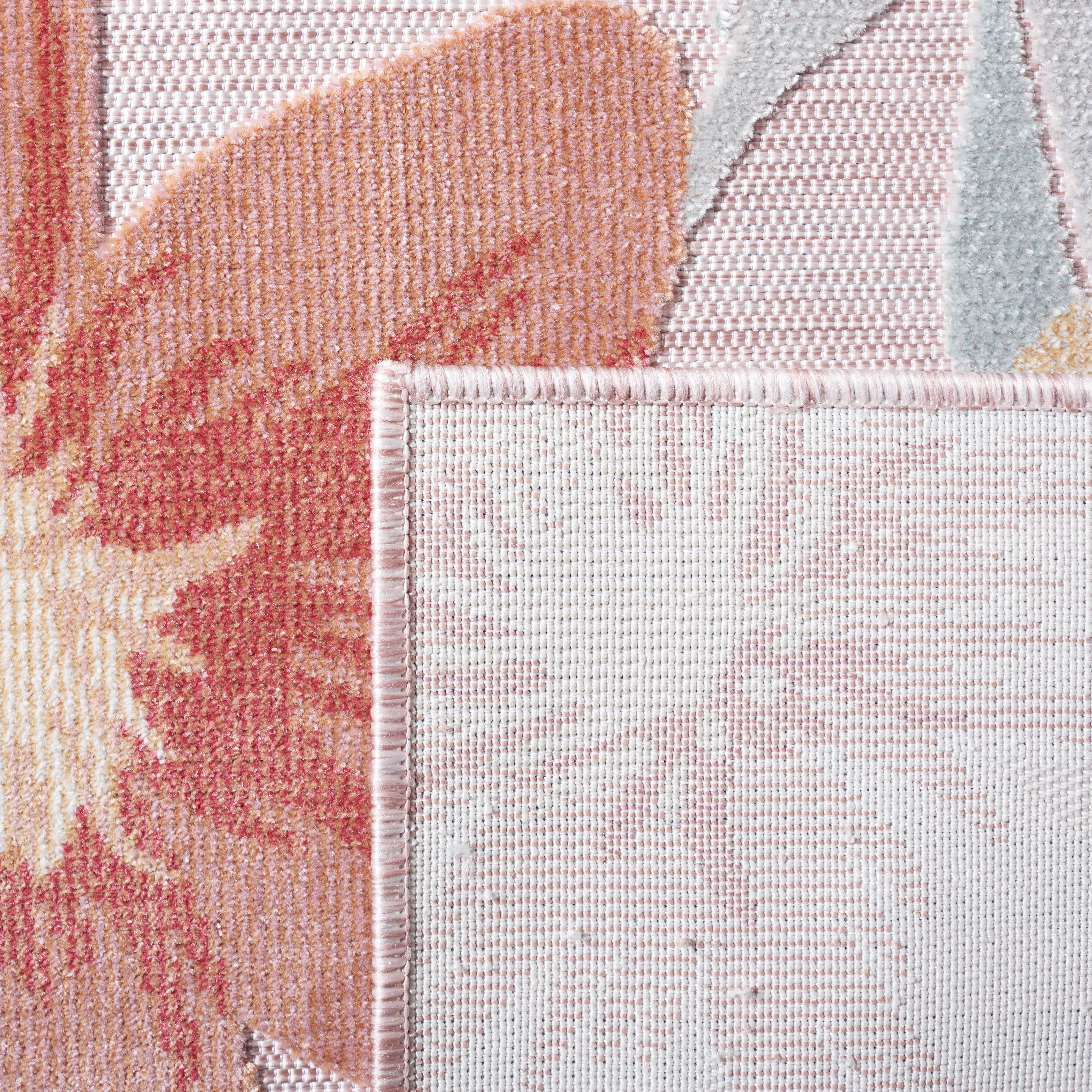 SAFAVIEH Cabana Caris Indoor/Outdoor Area Rug, Pink/Grey, 7' x 7' Square