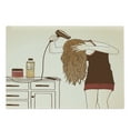 thumbnail image 1 of Feminine Cutting Board, Hair Care Concept with a Girl in the Bathroom Self-care, Decorative Tempered Glass Cutting and Serving Board, in 3 Sizes, by Ambesonne, 1 of 2