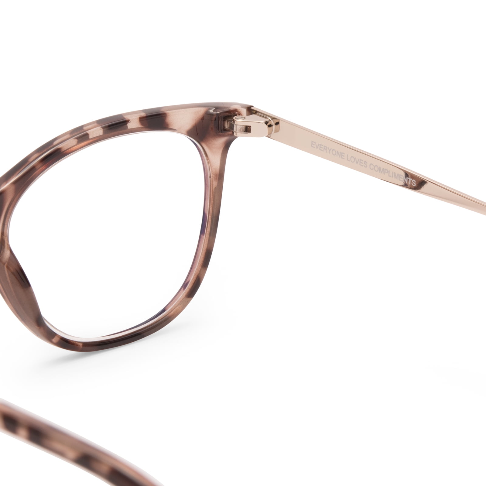 Compliments by DIFF Eyewear Darcy Blue Light Reading Glasses Beige Tortoise +1.25