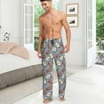 thumbnail image 4 of HPINK-T Men's Pajama Pants Pjs Bottoms With Pockets Sleep Lounge Pants For Men, 4 of 12