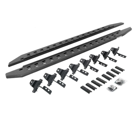 Go Rhino 69451687ST RB20 Slim Line Running Boards with Mounting Bracket Kit For Jeep 20-23 Gladiator (Crew Cab Pickup)