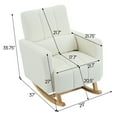 thumbnail image 3 of YIYADO Rocking Chair in Teddy Velvet with Pillow, Cream White High-Back Accent Chair for Living Room, Nursery & Bedroom, 3 of 7