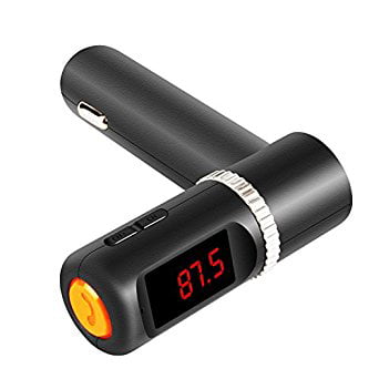 Wireless In-Car Bluetooth FM Transmitter with 4.2A/5V Dual USB Car Charger Handsfree Calling Stereo Music Playing for iphone ipod HTC Galaxy MP3 Players Mobile